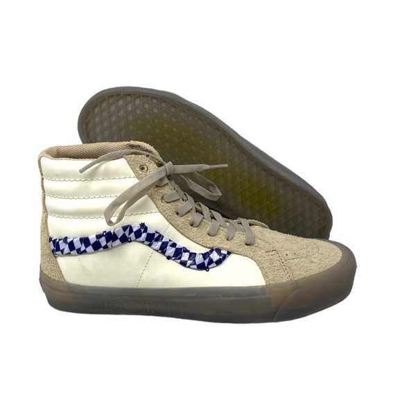 VANS x Rokit Sk8-Hi 38 DX Shoe Canvas Suede Skate Beige Women's Size VN0000SQBKV - Picture 7 of 9